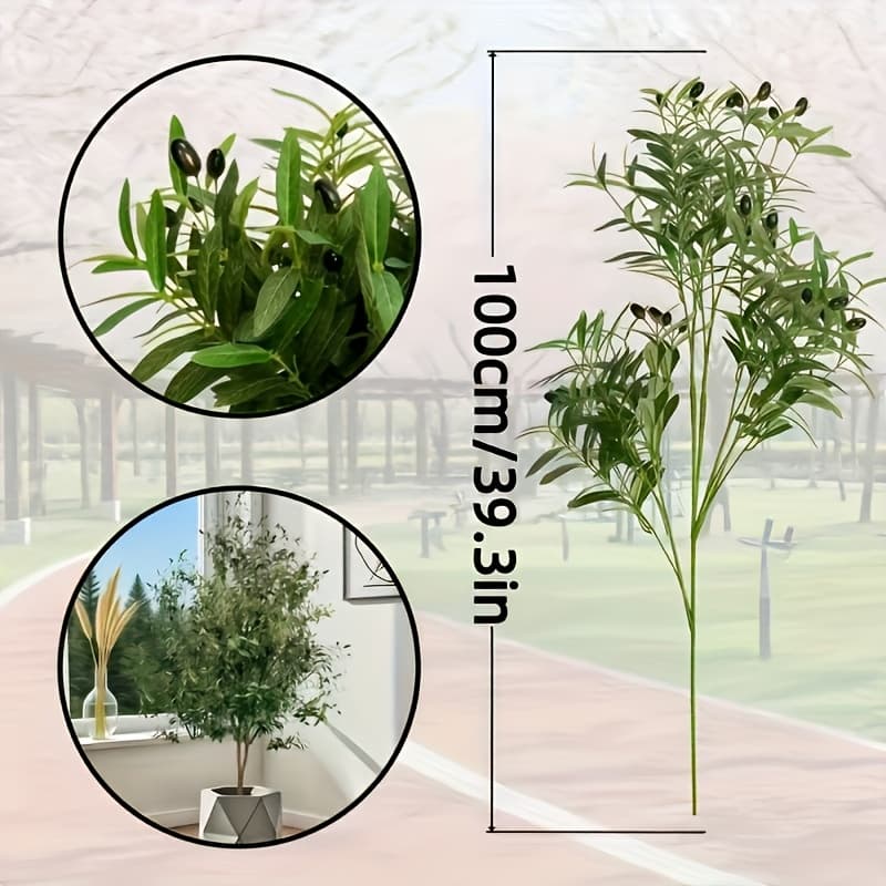 TEMU Three-foot Artificial Olive Tree, Designed For Indoor Use, With Realistic And Natural-looking Trunk. Perfect For New Year And Valentine's Day Decorations At Home Or , And An Housewarming Gift