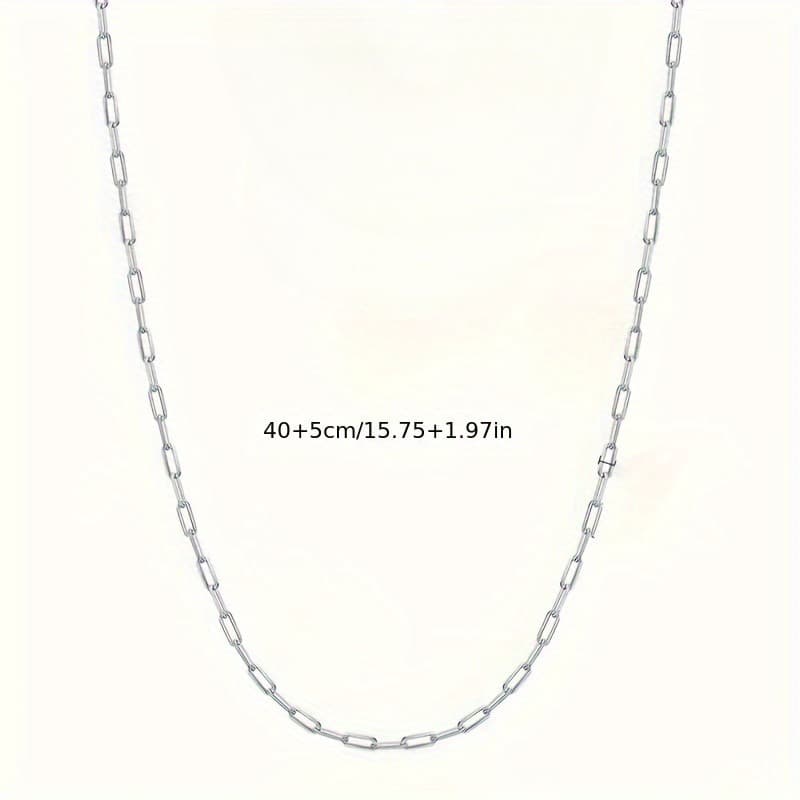 TEMU A Stylish 925 Silver Clasp Chain Necklace Lightweight, Suitable For Layering, Features A , Perfect For Summer Fashion