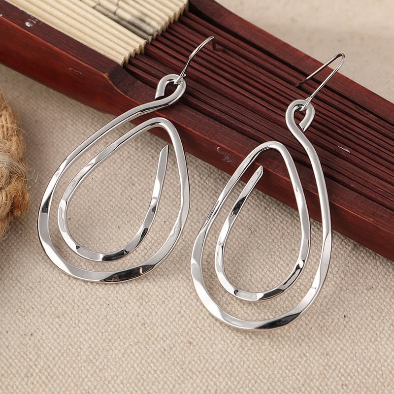 TEMU 1 Pair Of Easy Retro Curved Shaped Pendant Earrings, Personalized Women's Jewelry Suitable For Travel And Vacation, Ideal Birthday Gift For