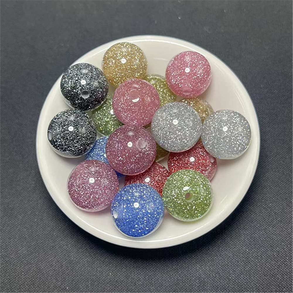 TEMU 30pcs Of 12mm Resin Sparkling Beads For Jewelry, Mobile Chains, Pens, And Handmade Additions