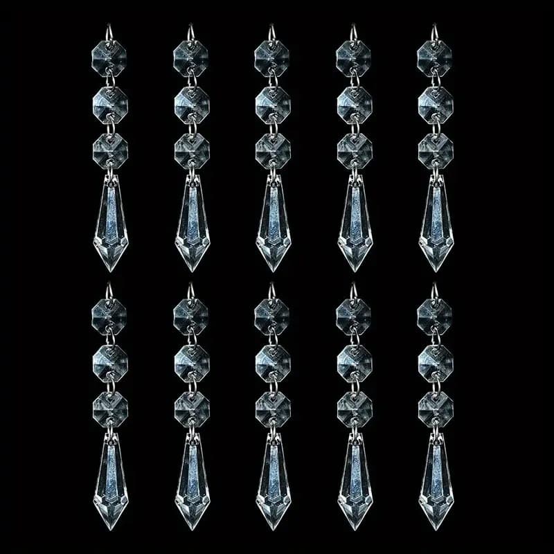 TEMU 10pcs Pack Elegant Crystal Tree Topper - Acrylic Wedding & For /christmas/valentine' Tree Decorations Suitable For Weddings, Parties, Church Decorations