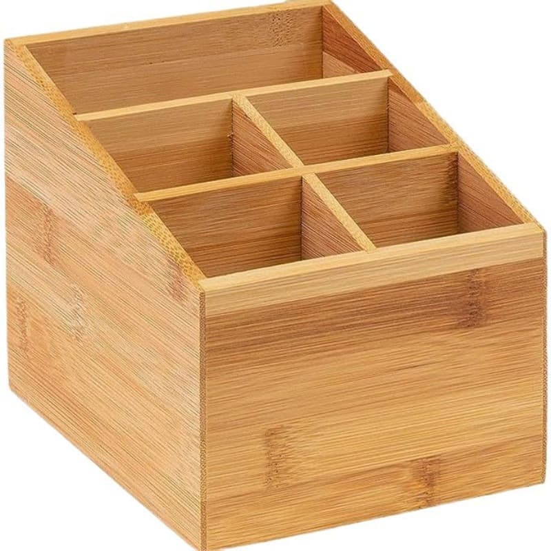 TEMU Wooden Grid Storage Box With Compartments, Desktop Multi-compartment Wooden Box, Coffee And Tea Bag Storage Box