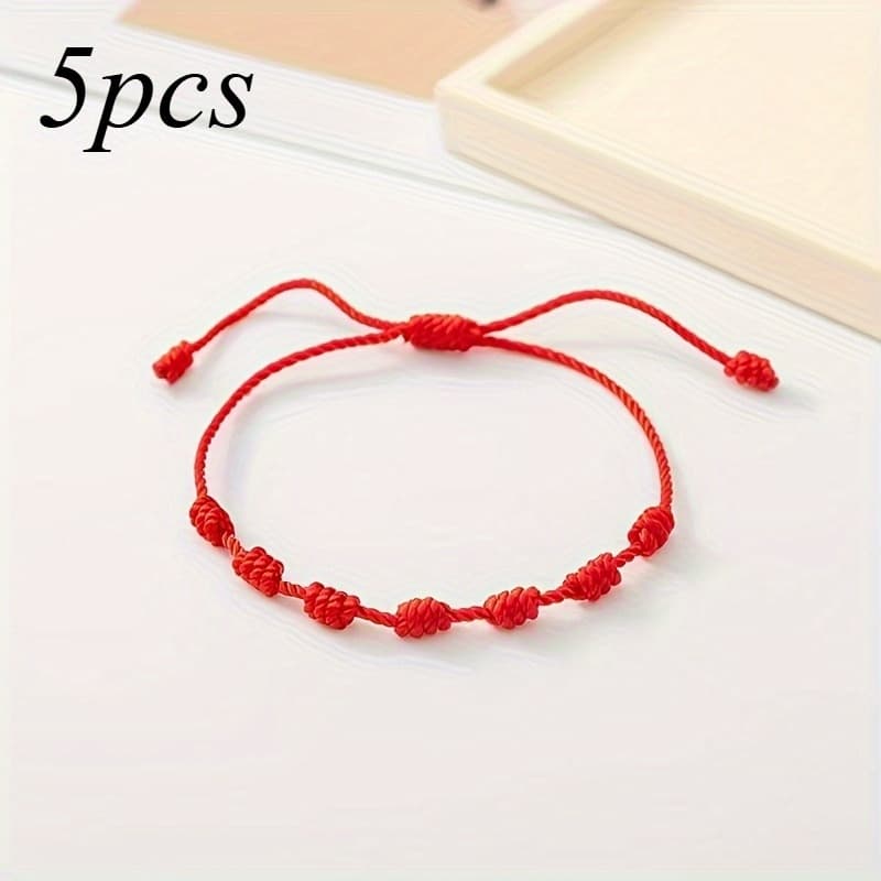 TEMU 10/5pcs Minimalist -knot Bracelet, Fashionable Adjustable Couple Friendship Woven Rope, Christmas, Valentine's Day Gift