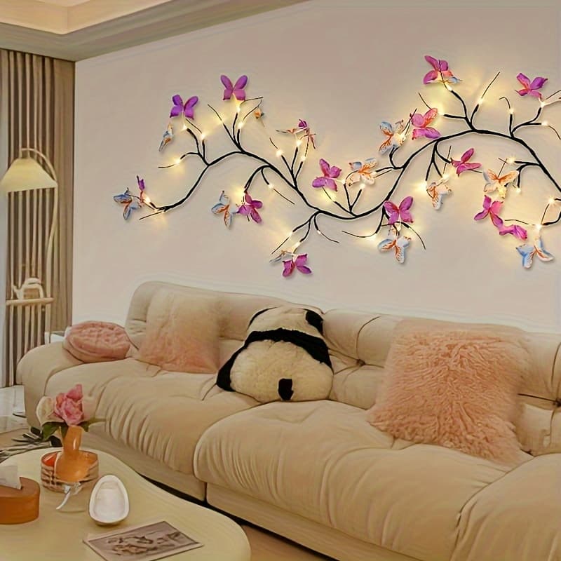TEMU 145cm/57inch Summer Vine String Lights, 30 Leds Home Decor Lights, Usb Powered Diy Fairy Lights, Indoor & Outdoor Holiday Lighting For Day, Party, Dance, Birthday And Wedding Decoration
