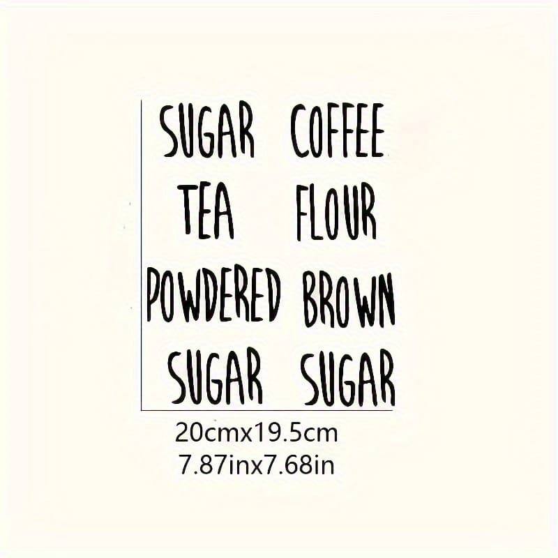 TEMU 1 Set Of 4pcs Sugar- Packed Coffee Tea Powder Label Stickers Stickers Kitchen Stickers Vinyl Decal Wall Stickers