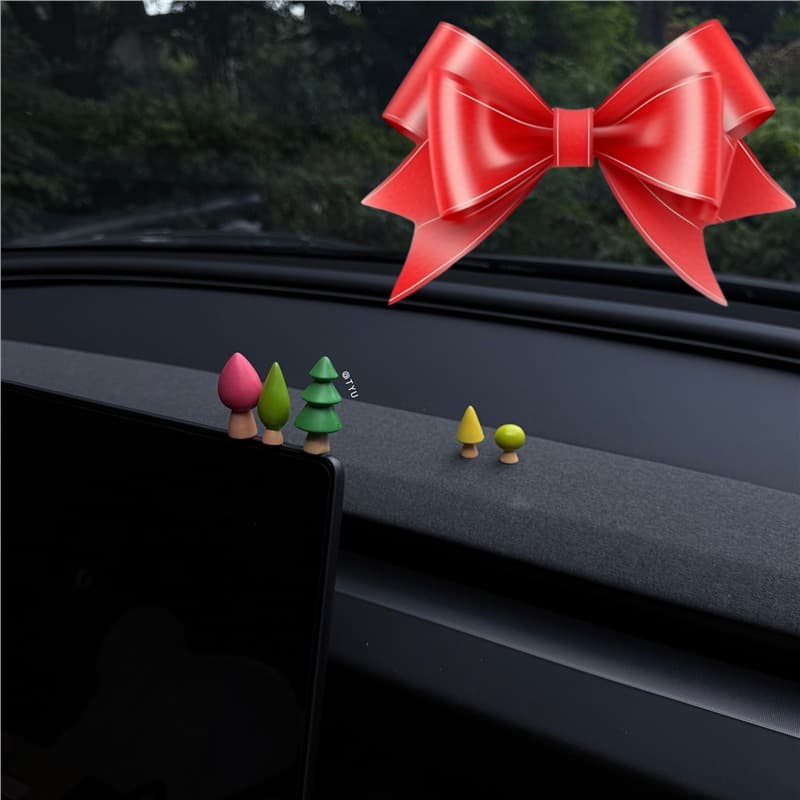 TEMU 5pcs Small Tree Decoration Summer Decoration Cute Car Interesting Ornaments Car Interior Decoration Accessories Electric Car Decoration Ornaments