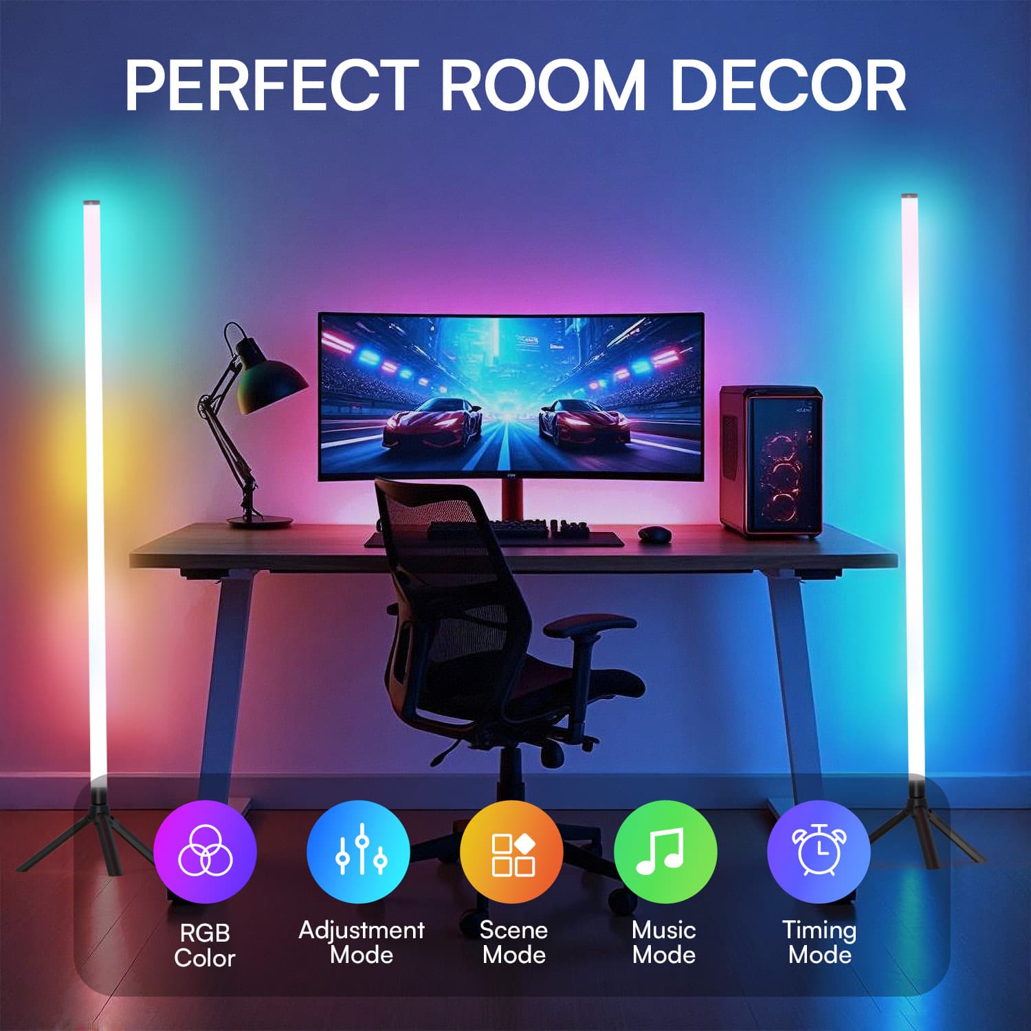 TEMU 2/ 1 Pack Rgb Tube Light Bar With Light Stand, Usb Powered Led Video Light Wand Stick For Dj Lighting, Dance Club And Photography Lighting Christmas House Lights
