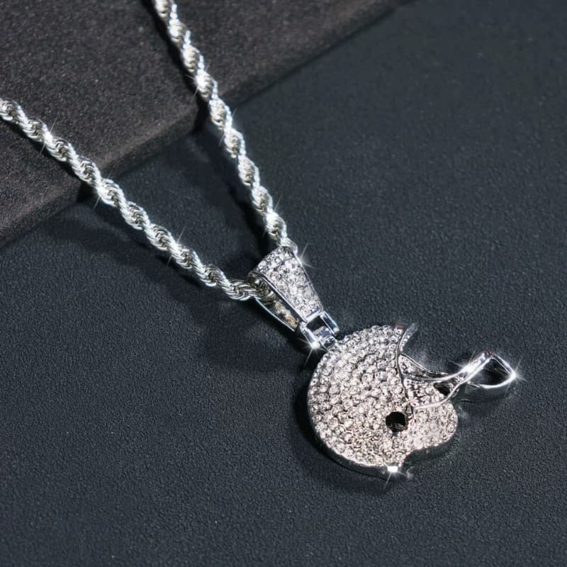 TEMU Personalized Football Helmet Pendant Necklace Hip Hop Street Design Pendant Necklace