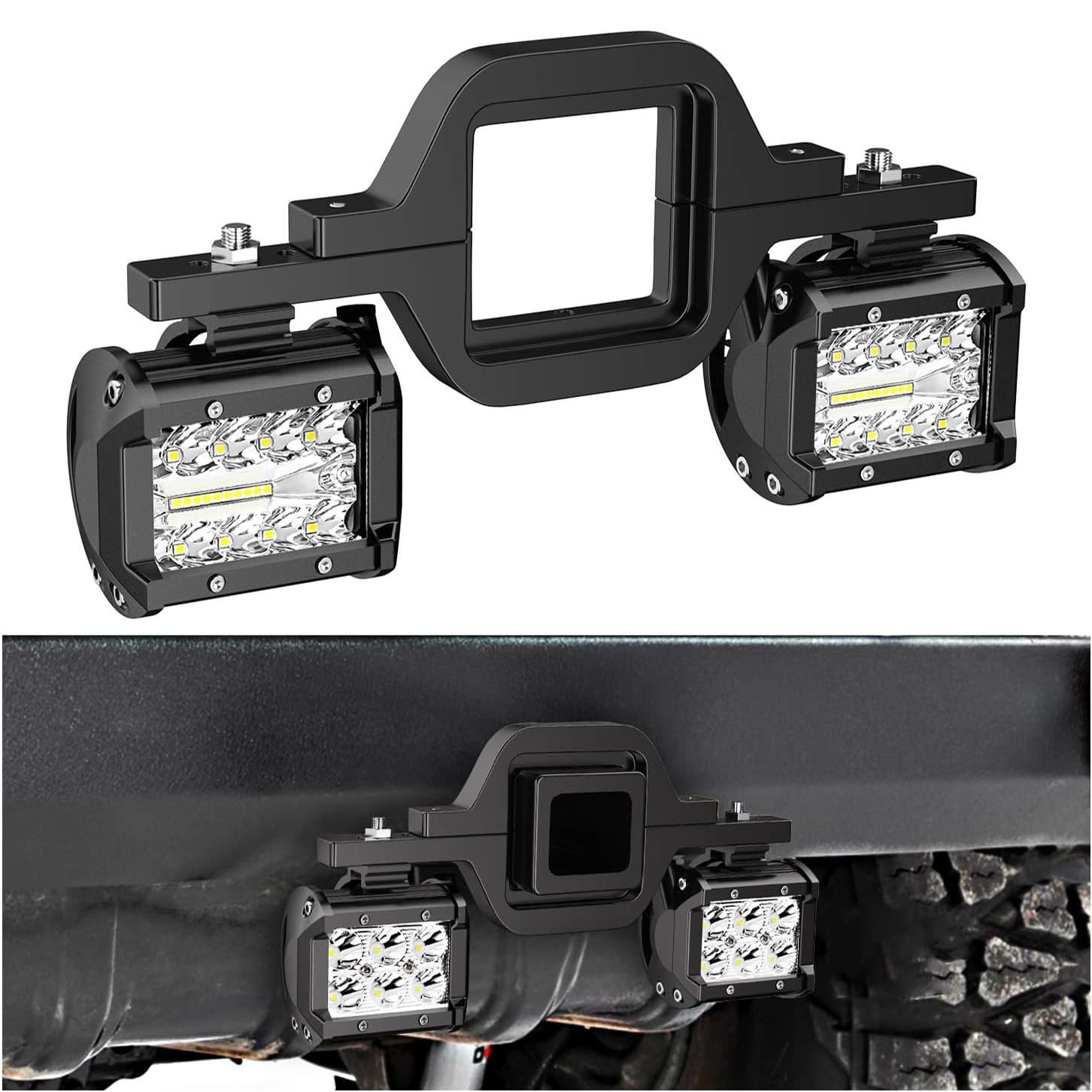 TEMU 2pcs 4'' Led Work Lights With Hitch Mount Car Led Light Bar For Pickup Atv Suv Truck Trailer Boat