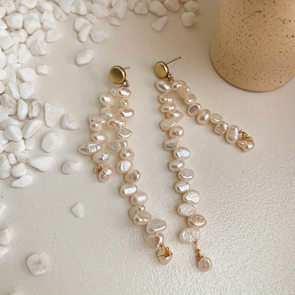 TEMU 1 Pair Of Stylish Earrings Tassel Long Asymmetrical Stud Earrings Women