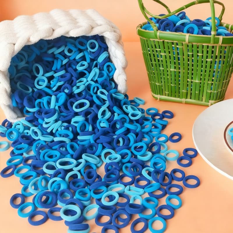 TEMU 500pcs Colorful Basic Ealstic Hair Ties For Ponytail Hold Scrunchie Rubber Band Basic Hair Accessories