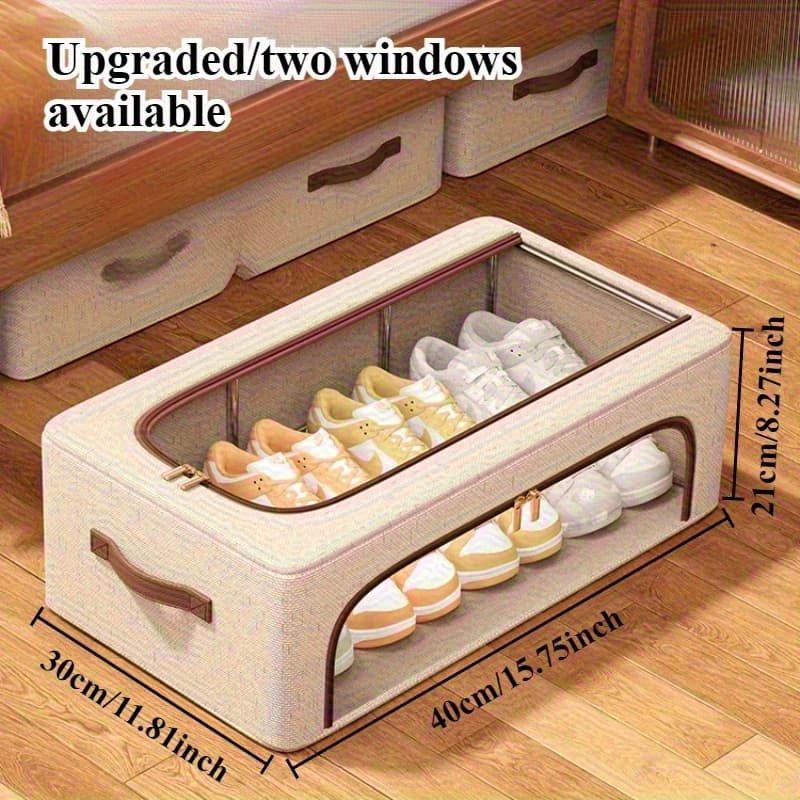 TEMU Foldable Transparent Shoe Storage Box Cover - Dustproof Storage Box, Suitable For Shoes - Multifunctional Home Organizing Solution, Can Store Shoes, Use, Under-bed Storage