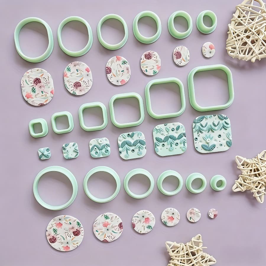 TEMU 18pcs Plastic Polymer Clay Earring & Round/square Molds Cutters - Suitable For Making, Pendant Crafting, Compatible For Polymer Clay, Resin, Wax, For Crafting Tools For & Beginners