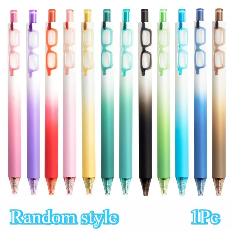 TEMU 1pc Random Color Glasses Series Multi-functional Minimalist Gel Pen For Office, Painting And Learning