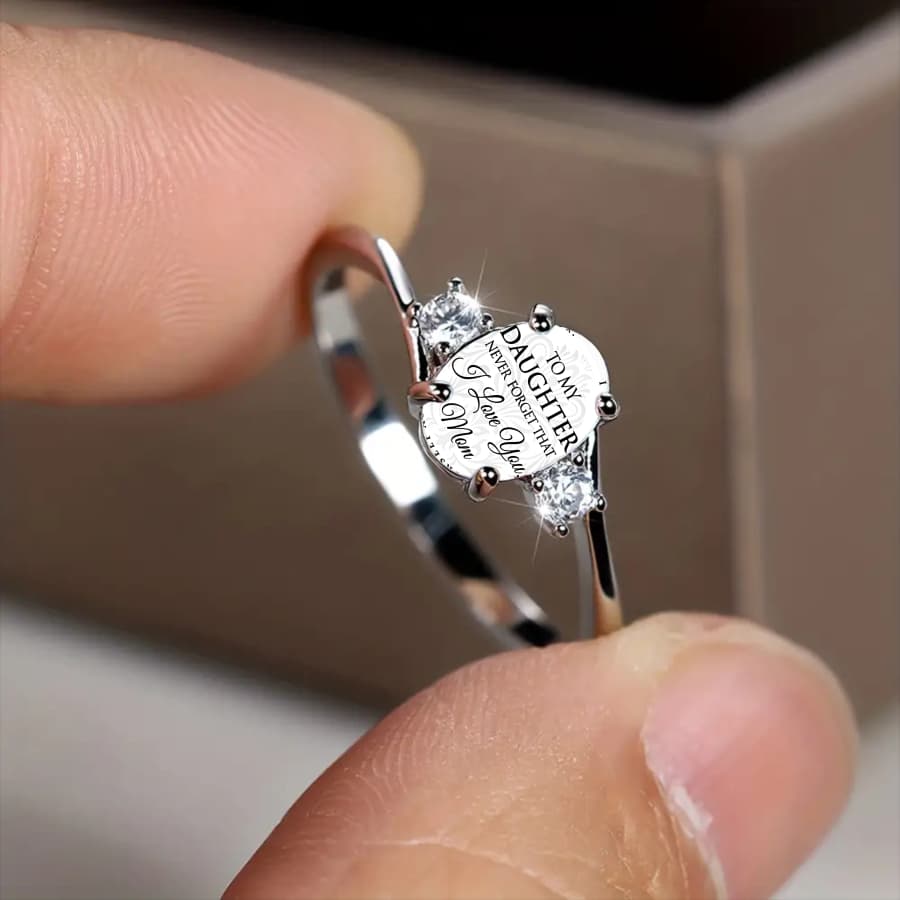 TEMU 1pc Heart Rings Family Rings Mother Daughter Rings Rings Jewelry Additions Unique Jewelry Christmas Gifts Valentine Gifts Everyday Gifts Birthday Gifts