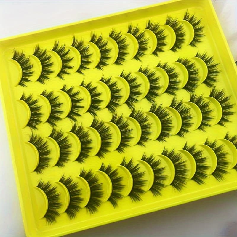 TEMU False Eyelashes Natural Look 20 Pairs Cat Eye Eyelashes Wispy Mink False Eyelashes False Eyelashes Pointed Natural Eyelash Strips Eyelashes (1033)