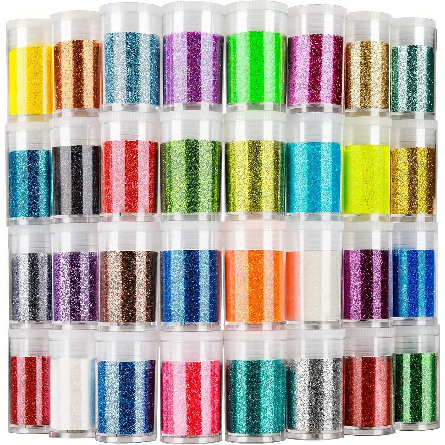 TEMU Set Of 32 Colors Of Fine Glitter For Resin, Glitter Powder For Crafts, Suitable For Epoxy Resin, Assorted For Nails And Body, Perfect For Christmas Tumbler Projects
