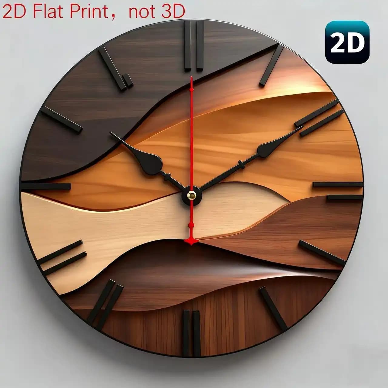 TEMU 1pc Modern Nordic Round Wall Clock - 10 Inch (no Batteries/) - Artificial Wood Silent Hand - Clock For Living Room, - Housewarming/birthday, 2d Flat