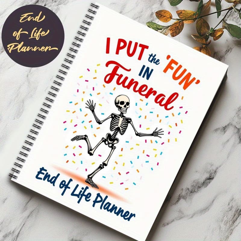 TEMU 1pc Fun - Running Design, With "i Put In Funeral" - End-of-, Death Care Memorial Gift, - , Durable Spiral Binding - For Grieving Families, Funeral Homes
