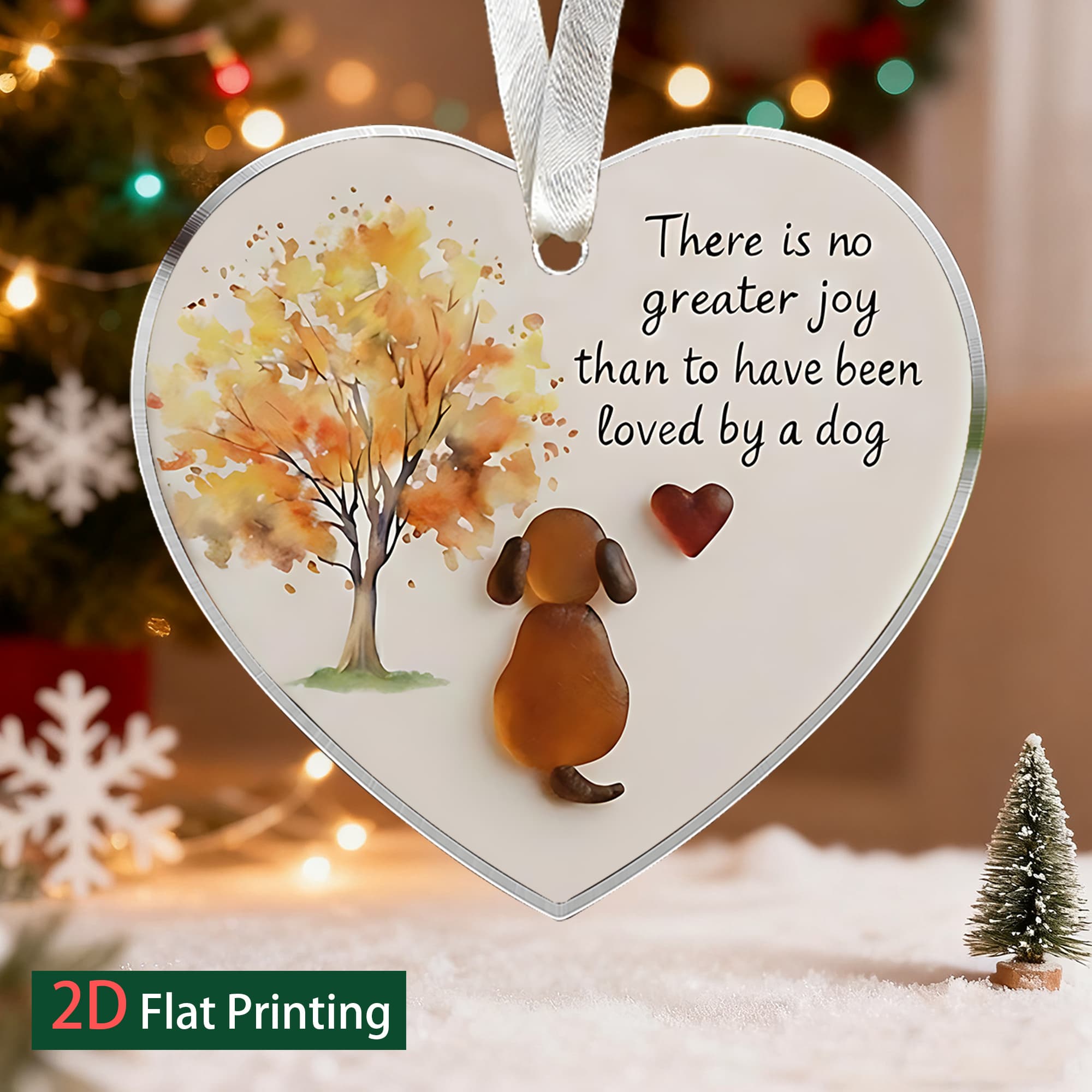 TEMU 2d Flat, 1pc Pet Is Than To Have You As My Dog Christmas Gifts Heart Shaped Acrylic Hanging Ornament, Pet Acrylic Pendant, Perfect For Friendship Keepsake Christmas Tree Ornaments, 2d