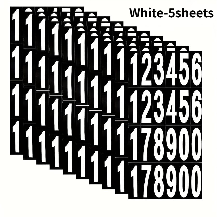 TEMU 120pcs/5sheets 3inch Large Digital Stickers, Self-adhesive Office Stickers, Suitable For Offices, Schools, And Homes, Used For Mailbox And Door Signs