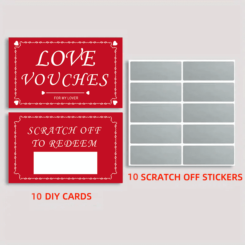 TEMU 10pcs/20pcs/30pcs - Scratch-off Stickers, Holiday Gift Coupons, Party Game Prizes, Suitable For Holidays, Weddings, Birthday Parties