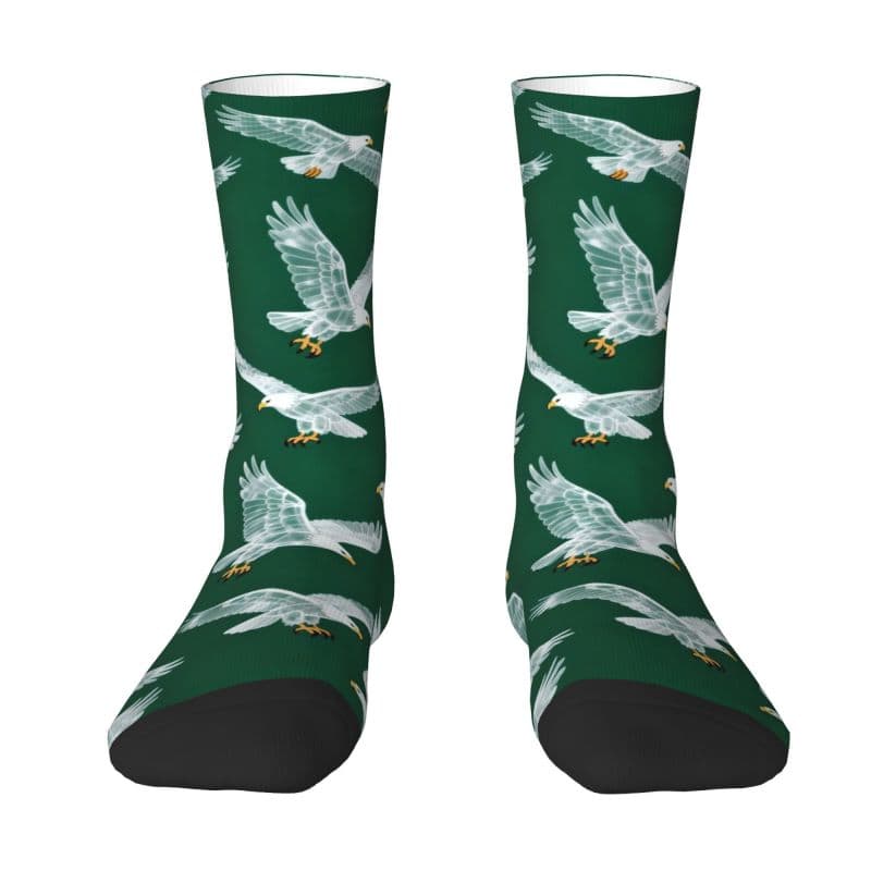 TEMU American-style Eagle Print Mid-calf Socks In With A Eagle Design For Men And Women, Perfect For And Streetwear Additions. Comfortable And Breathable Trendy Socks