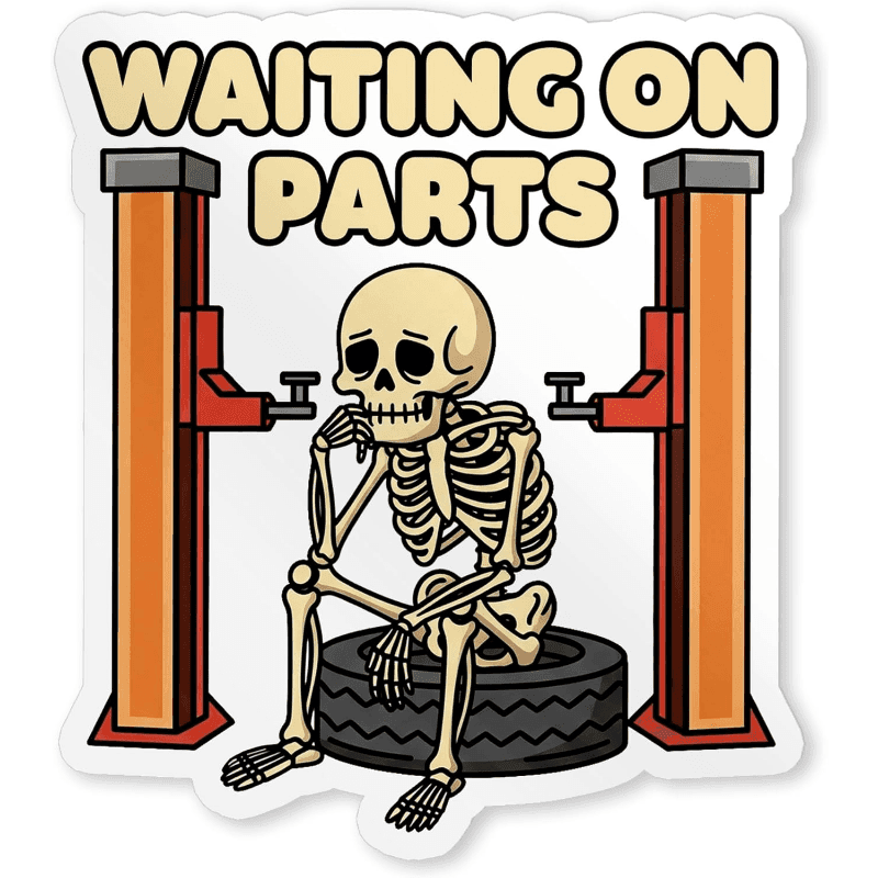 TEMU Humorous Skeleton Sticker For Mechanics, Perfect For Decorating Laptops, Water Bottles, Cars, And Phone Cases. A Cute Gift Idea!