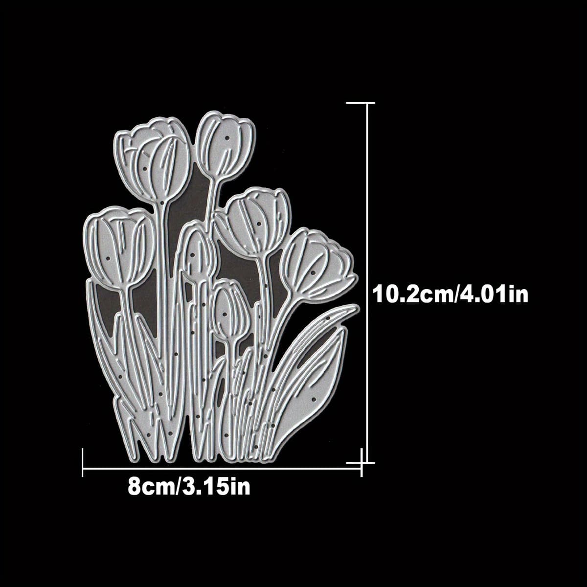 TEMU Original Lovely Beautiful Tulips Flowers Metal Cutting Dies Cut Die Birthday Wedding Decoration Paper Craft Mould Diy Scrapbooking & Stamping Stencils Supplies