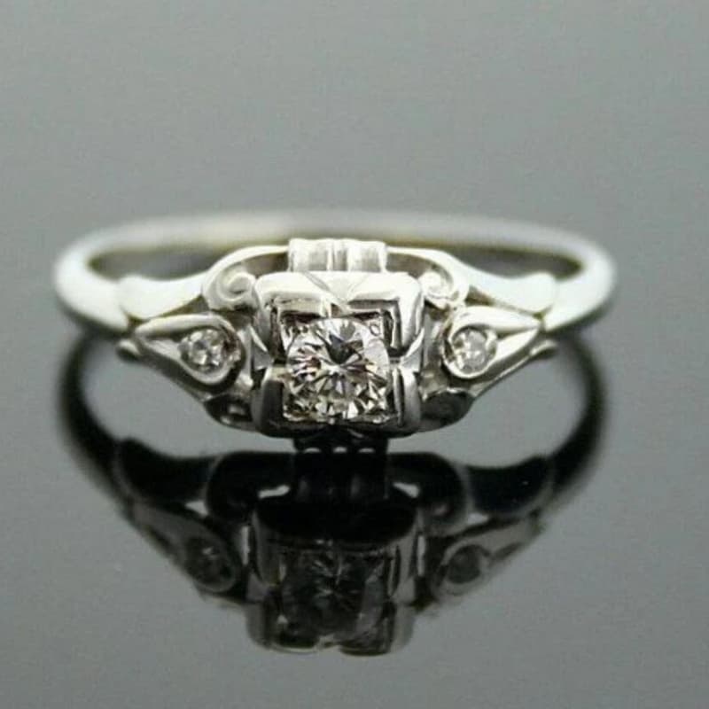 TEMU New S925 Sterling Silver Ring, Vintage Elegant Style, Easy Design, Designed For Women's Weddings And Banquet Occasions