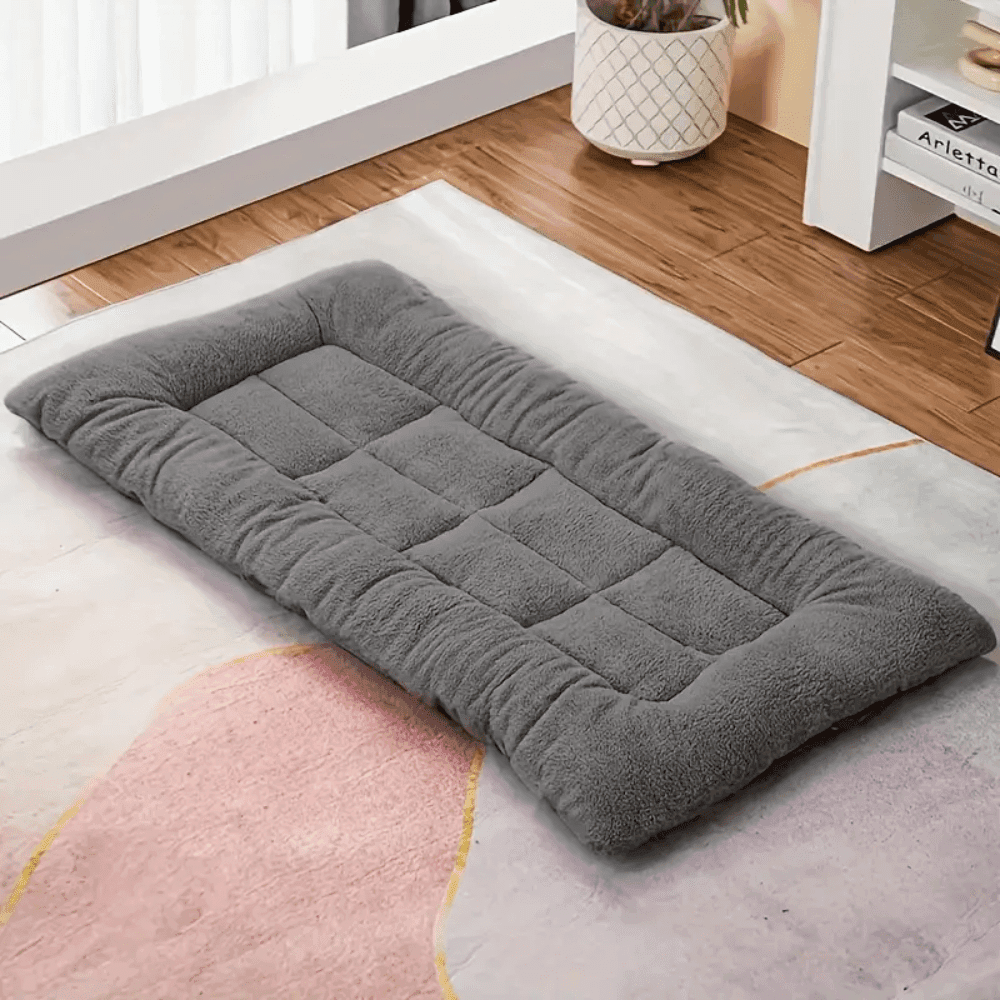 TEMU Extra Large Plush Dog Bed Sofa, Super Soft, Thick Polyester Pet Mat, Suitable For Small To Large Dogs, Anti-slip Sole, Checkered Design, Provides Comfortable Rectangular For Dogs And Cats