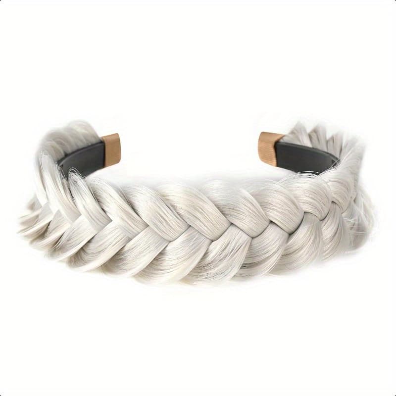 TEMU Women' Non-slip Elastic Wide Braided Hair Band - Hold Braider Hair For Ponytail, Bun, Jig; Elegant Textured Hair Accessory Suitable For Daily & Formal Events