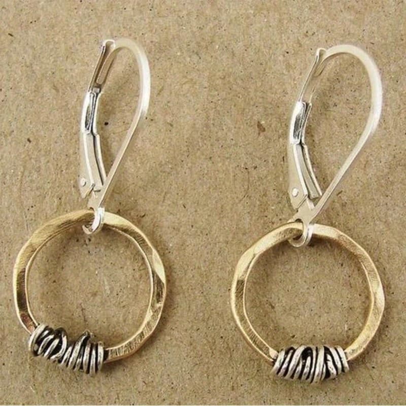 TEMU 2pcs Retro Fashion Surround Round Geometric Men And Women Earrings Suitable For Daily Holiday Parties