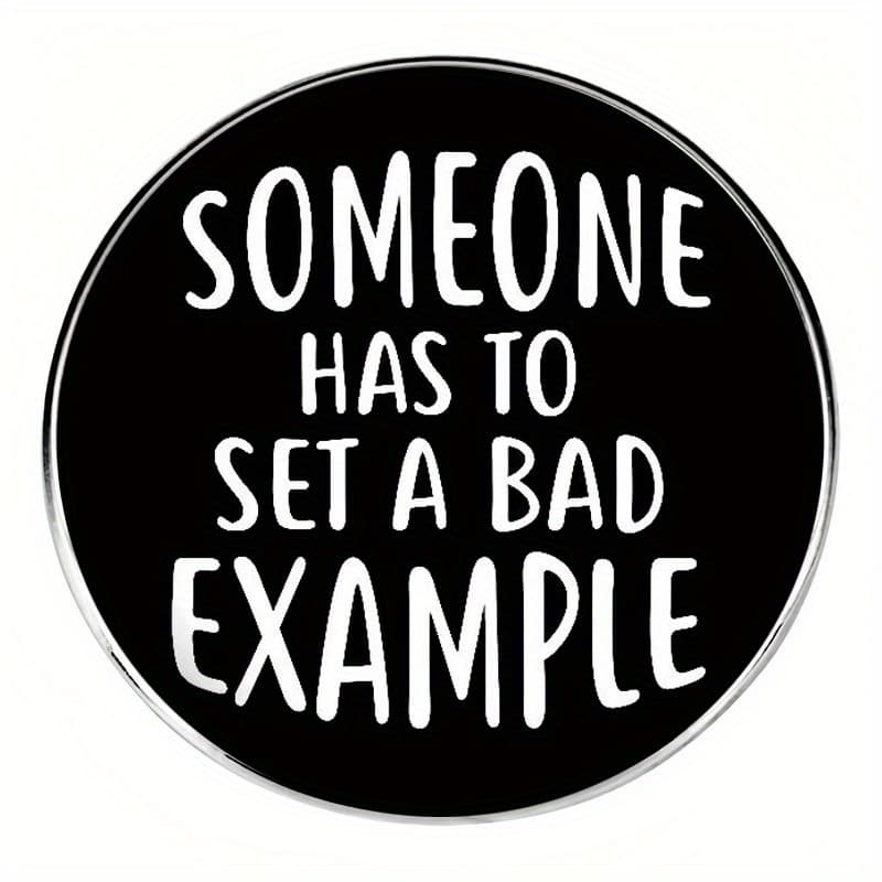 TEMU A Bad Brooch Humorous English Pin Badge Metal Alloy Emblem Accessory
