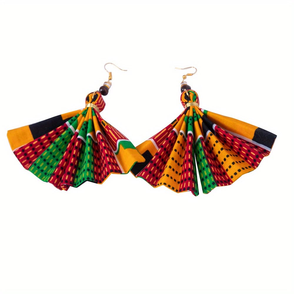 TEMU African Printed Women's Earrings Ankara Earrings Fashion Black Earrings