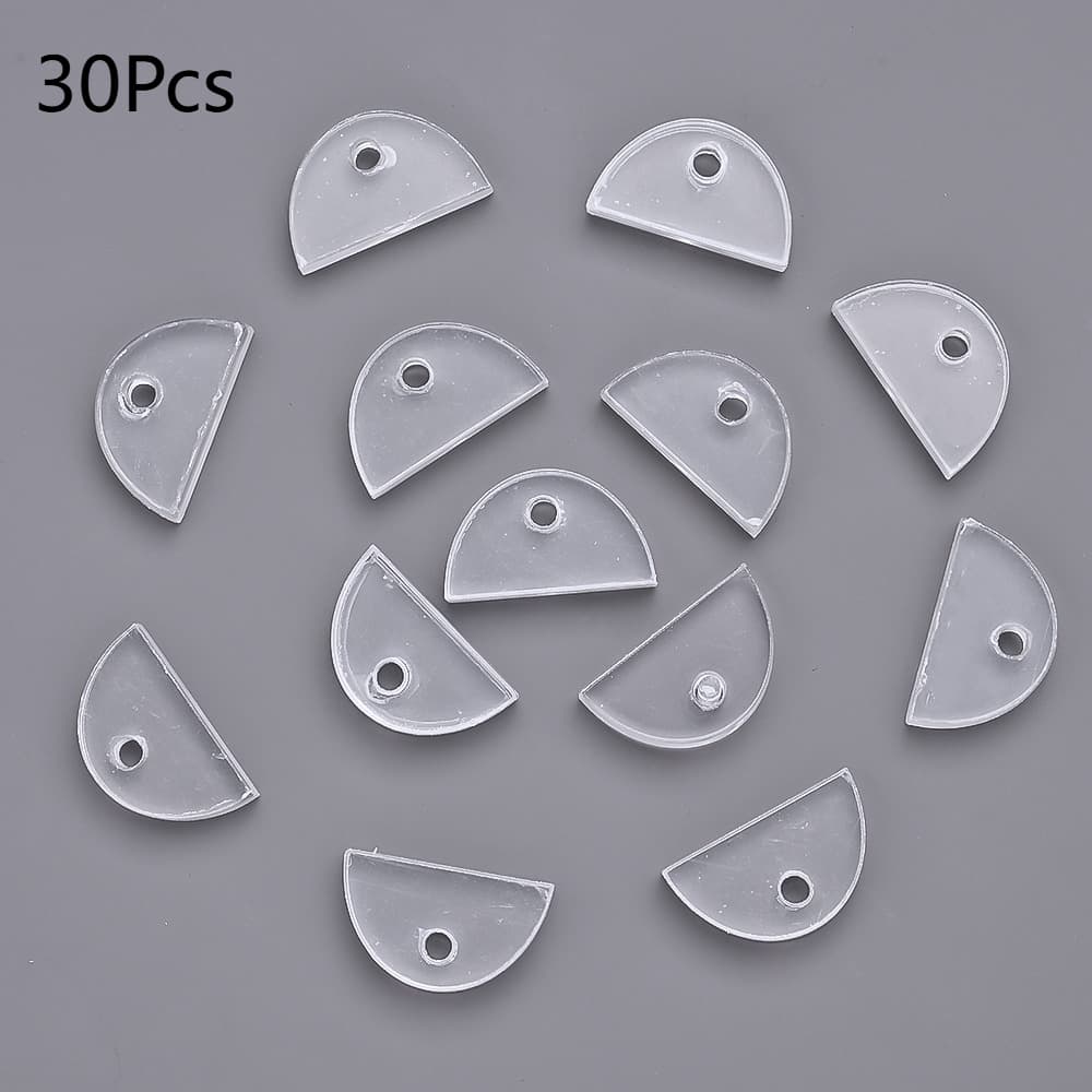 TEMU 30pcs 12x20mm Acrylic Semicircular Spacer Beads Transparent To Suit Pen Accessories Diy Handmade Jewelry Accessories And Components