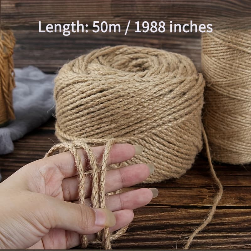TEMU 1 Roll Of 50-meter Long, 1.5mm Thick , Fine - Suitable For Crafts, Art Decorations, Holiday Embellishments, Gift Wrapping, Cat Scratching Posts, Gardening, And More
