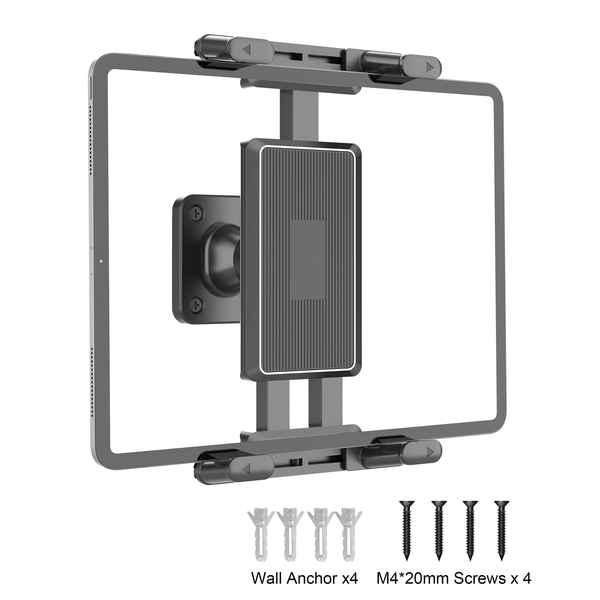 TEMU Heavy-duty Wall-mounted Phone Holder, Compatible With 4.7~14 Inch Smartphones And Tablets, Aluminum Heavy-duty Mount, Suitable For Iphone/ipad/// Devices In Kitchen, Gym, Warehouse