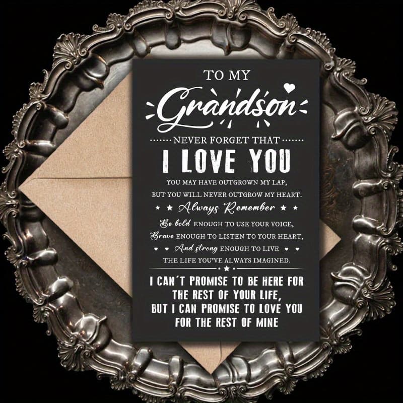 TEMU Funny Poem Graduation Card For Grandson From Grandparents, Perfect For Birthday Any Occasion, Goodbye School, Gift For Grandson 1pc