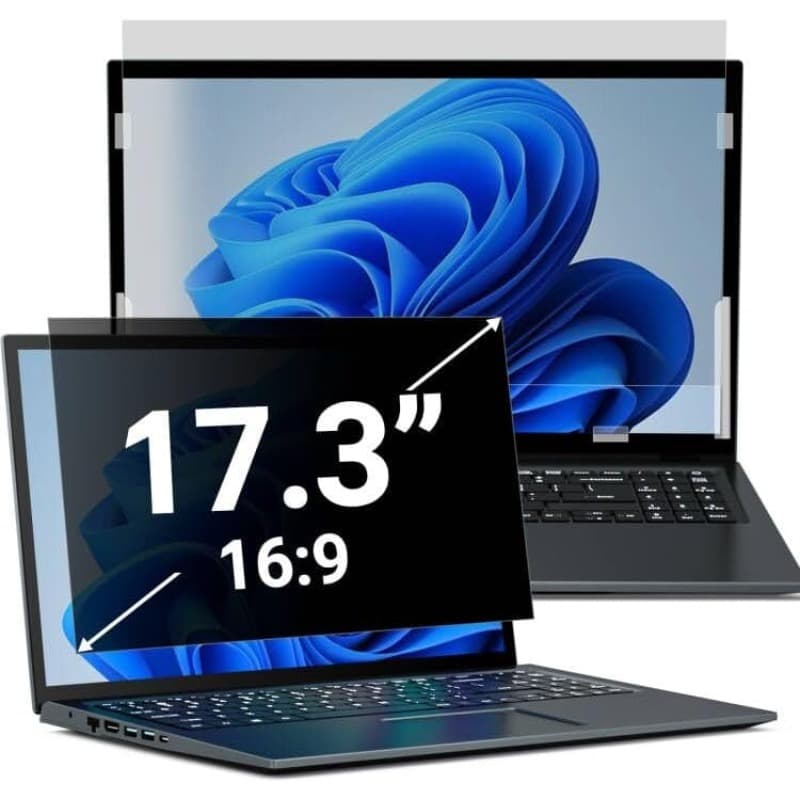 TEMU Compatible For: 17.3" 16:9 Laptop Privacy Screen Filter - Anti-spy, Anti-scratch, & Blue Light Filter, Matte Pet Computer Monitor Shield To Eye, Data In Offices, Classrooms, Cafés