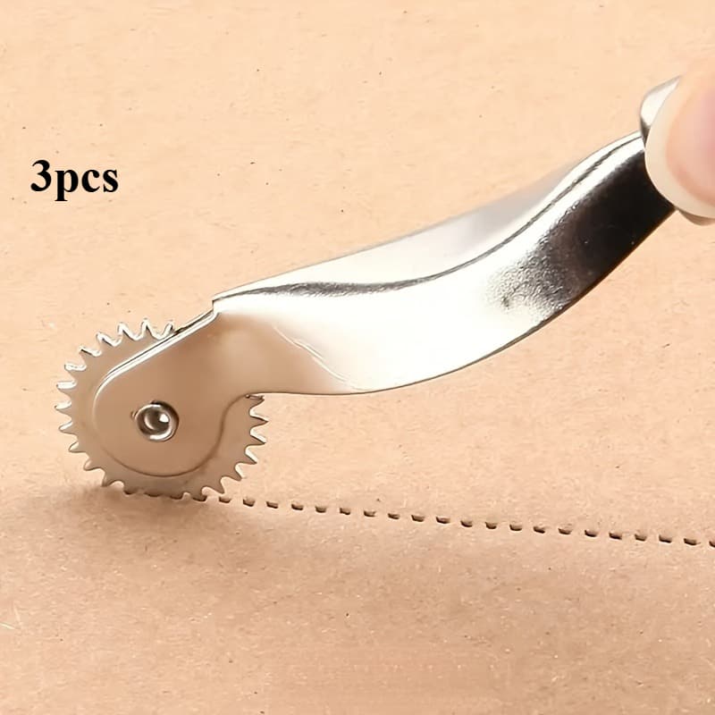 TEMU 3 Metal Roller Creasing Tools, Durable Wooden Handle, Suitable For Crafts, Carton Modification, Uniform Bending And Folding thumbnail 2