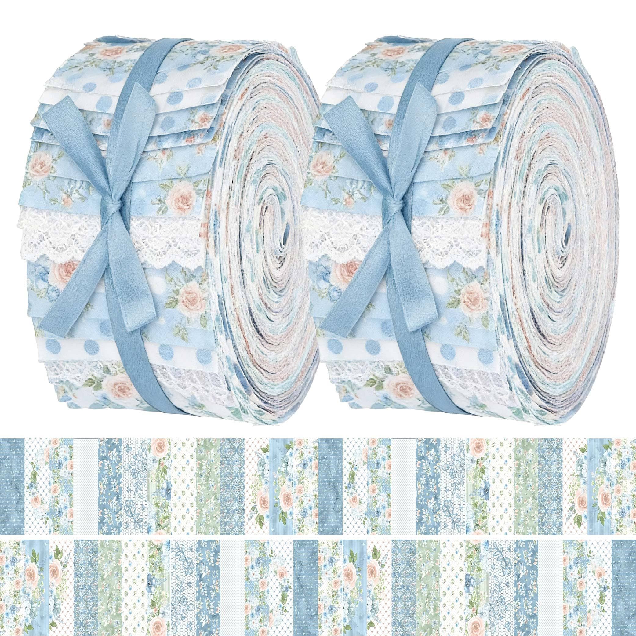 TEMU A Set Of 40 Pre-cut Fabric Pieces Measuring 6.5 By 50 Centimeters (2.55 By 19.7 Inches) In A Stylish Blue Color. This Sewing Kit Is Designed For Hand Sewing, , Doll Creation, Bag Decoration