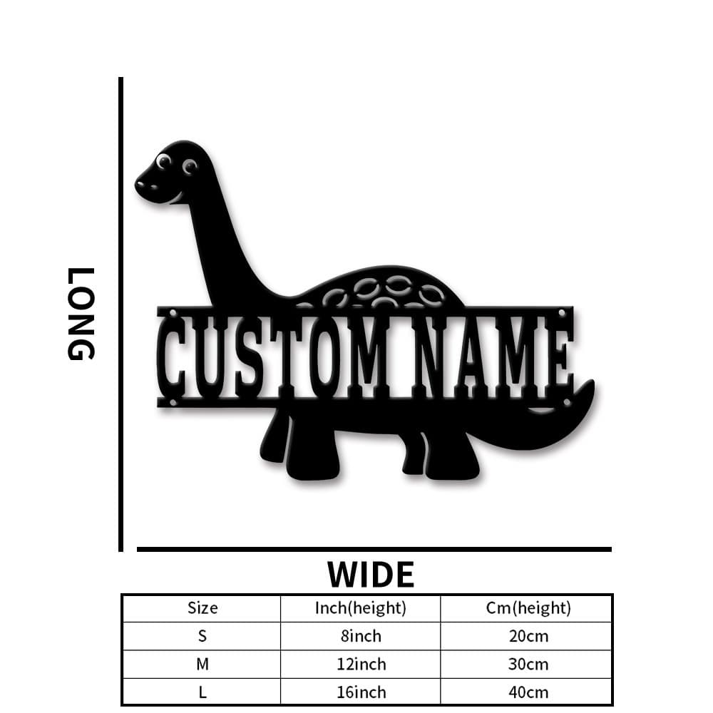 TEMU 1pc Personalized Dinosaur Wall Art With Name/text - Custom Room Decor Suitable For , Iron Bedrador/gosuit/triceratops Sign, Edition Gift For Birthday/housewarming,