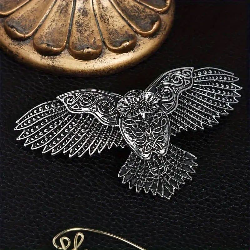 TEMU Viking Owl Hair Clip, Vintage Trendy Hairpin, Women's Hair Accessory, Party Ornament, Valentine's Day, , Birthday Gift