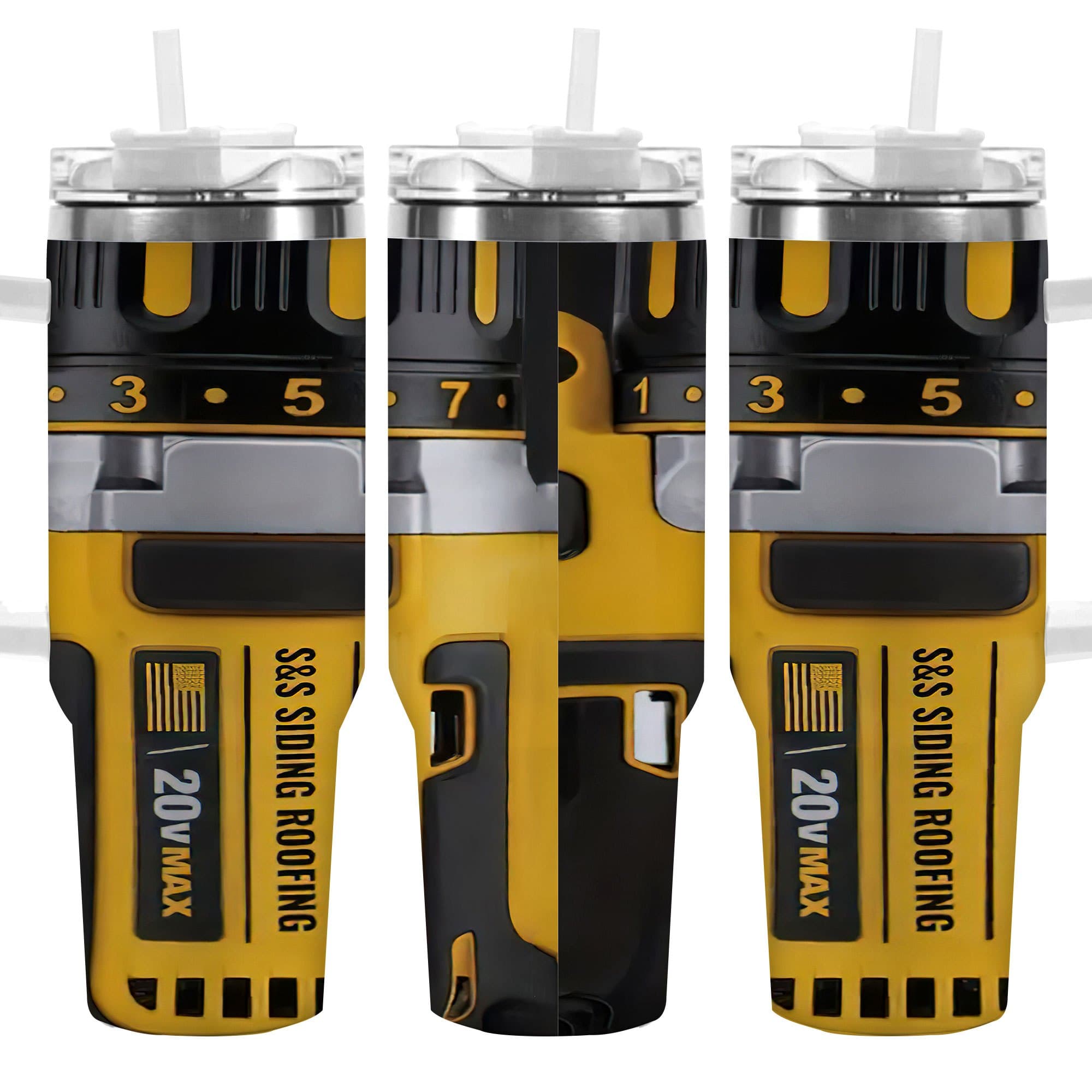 TEMU 1pc 40oz Yellow And Tool Style Insulated Travel Mug With Lid, Gifts For Dad, Mom, Sister, Perfect For Halloween, Day, Birthday Gifts, Coffee Mugs, Fancy Things, Christmas Gifts