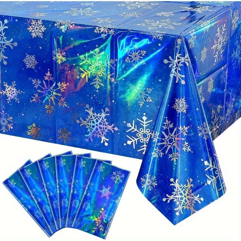 TEMU Of 3 Table Covers With Winter Snowflake Design