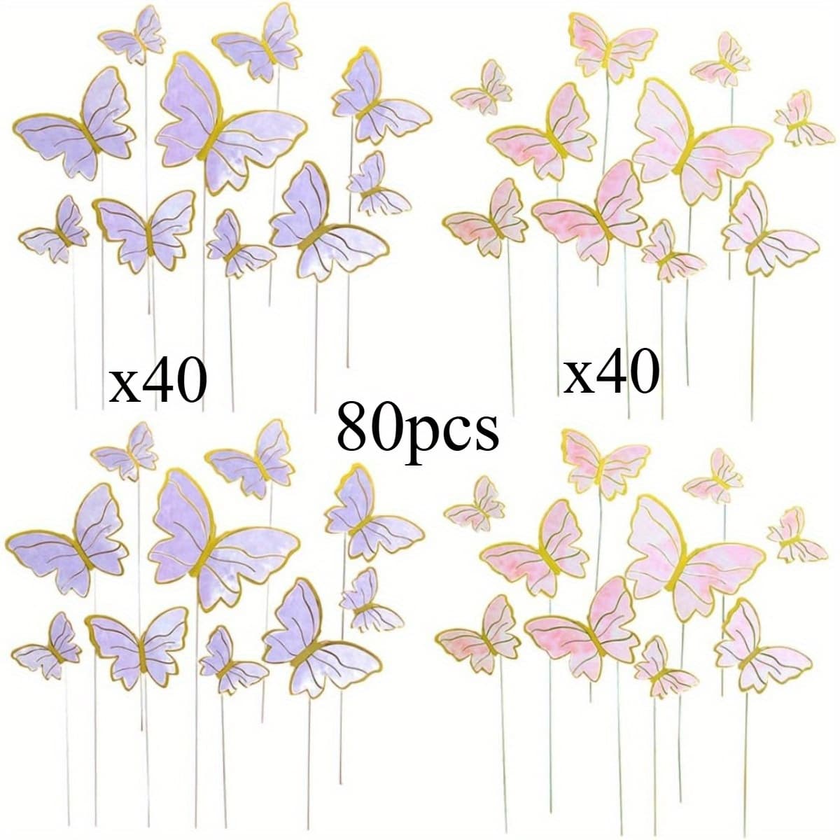 TEMU 80pcs Cake Decorations, Cake Topping Cups Cake Topping Mixed Size Cake Decorations, Suitable For Wedding Party Cake Birthday