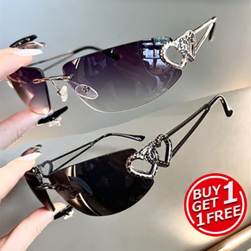 TEMU A Set Of Of Y2k Retro Elegant Rimless For Mercury Glasses For Couples, Perfect For Daily Photoshoots And Essential For Gifting