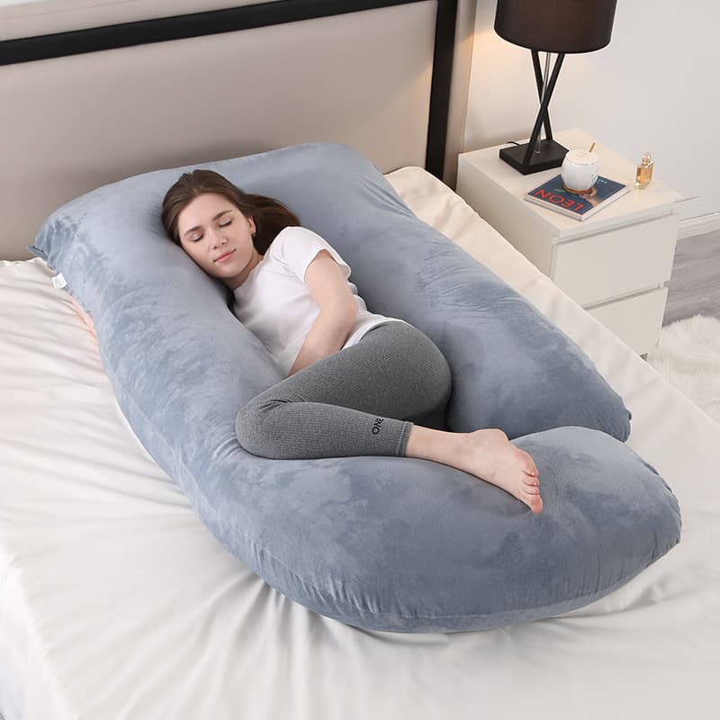 TEMU Maternity Pillow Full Body Pregnancy Pillow With Velvet Cover, 80-inch Pregnancy Pillow, Provides Head, Back, Leg And Abdominal Support For Pregnant Women, Christmas Gift, Holiday Gift, Gift For