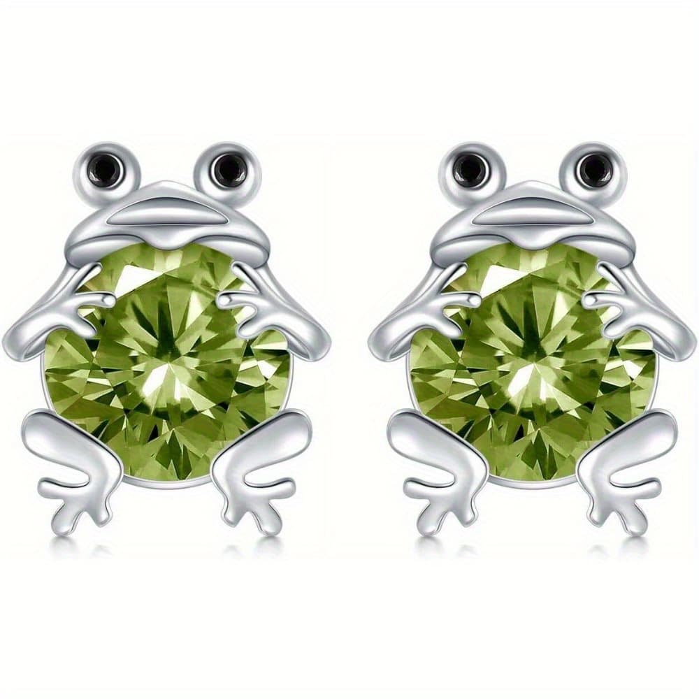 TEMU Frog Gift Frog Earrings Birthday Gift For Daughter Simple Cartoon Earrings Decoration Accessories, Holiday Gift, For Teenager